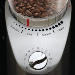 Capresso Infinity Plus Conical Burr Coffee Grinder In Metal -Coffee Machine Shop 575.05InfinityPlusControlsHR