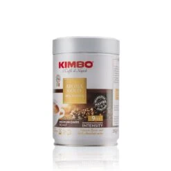 Kimbo Il Caffe Di Napoli Aroma Gold 100% Arabica Ground 250g - Tin -Coffee Machine Shop AromaGold250gGroundCan Angled