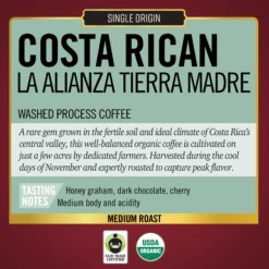 Barrie House Costa Rican La Alianza Tierra Madre Single Origin Fair Trade Organic Coffee -Coffee Machine Shop BHC 3k Labels CostaRican 2048x2048 238ef393 b3d6 472b bdf3 5f3cf025b485