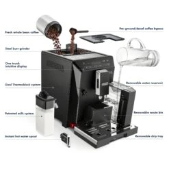 Refurbished DeLonghi Eletta Cappuccino In Black ECAM44660B 8 Refurbished DeLonghi Eletta Cappuccino In Black ECAM44660B -Coffee Machine Shop Coffee3DDetailsElettaECAM44660b