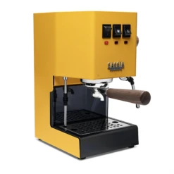 Gaggia Classic Evo Pro Espresso Machine In Sunshine Yellow With Walnut -Coffee Machine Shop GACLASSICEVOPROYLWWL Yellow Walnut Single EVO 2082