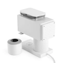 Fellow Ode Brew Grinder - Matte White -Coffee Machine Shop OdeWhite Detail RearVieww Cup