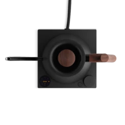 Fellow Stagg EKG Pro 0.9L Pour Over Kettle - Matte Black With Walnut Accents -Coffee Machine Shop StaggEKGPro MatteBlackWalnut TopDown