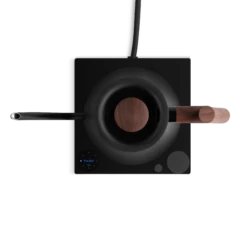 Fellow Stagg EKG Pro Studio Edition 1L Pour Over Kettle - Matte Black With Walnut Accents -Coffee Machine Shop StaggEKGProStudioEdition MatteBlackWalnut TopDown