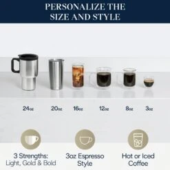 DeLonghi TrueBrew Drip Coffee Maker - Stainless/Black -Coffee Machine Shop TrueBrew CAM51025MB PowerImage PersonalizeSizeStyle